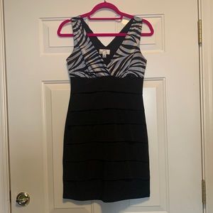 Black and animal zebra print mini
